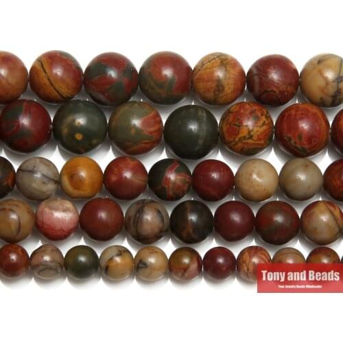 Natural Stone Colorful Picasso Jasper Round Loose Beads 15" Strand 4 6 8 10 12 MM Pick Size For Jewelry Making SAB15