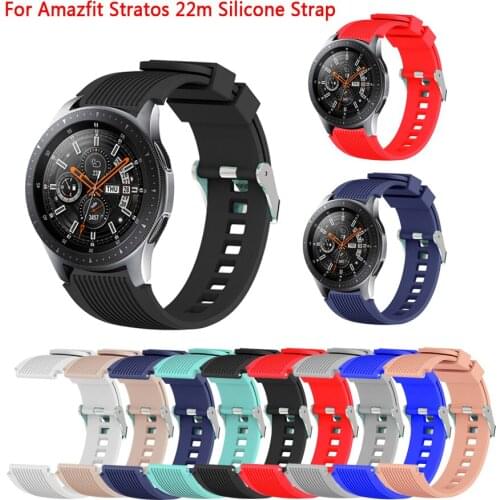 Watch Band For Amazfit Stratos 22m Silicone Strap for Xiaomi Huami Amazzit Pace sport Band for Sasung Galaxy Watch 46mm Bracelet