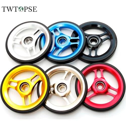TWTOPSE 60mm Folding Bike Bicycle Easywheel For Brompton Rack Accessories EZ Easy Wheel With Titanium Ti Bolt 1 Pair 45g Parts