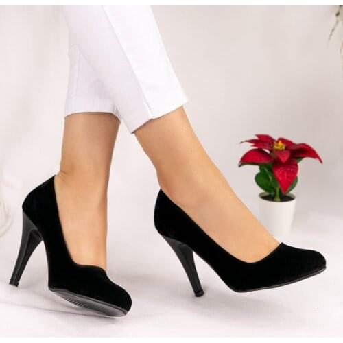 Tonar Parik Black Suede Stiletto Women Shoes New Season Comfortable and Stylish Orthopedic Trend