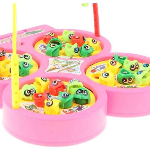Fun Game Set With 4 Electronic Rotating Fish Pools Gift For Kids
