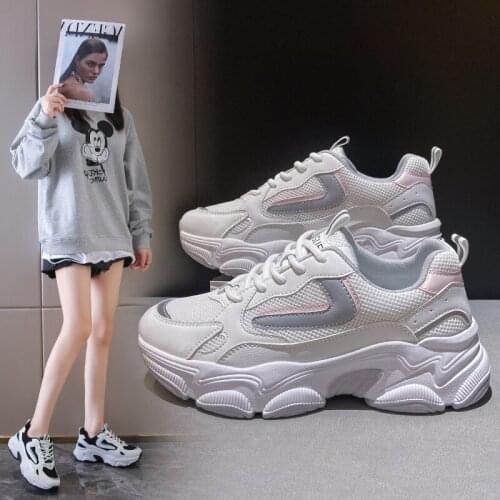 Autumn And Winter Womens Chunky Sneakers 2021 Platform Sports Shoes White Sneakers Walking Shoes Tennis Female Designer Basket