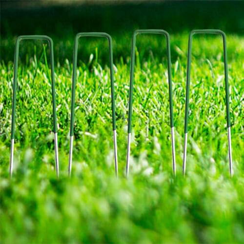 10/50 Pcs Stainless Steel U-shaped Lawn Pin Heavy Garden Safety Nail Landscape Fixing Nail Garden Protective Equipment