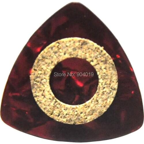12pcs Medium 0.71mm Cork Grip Celluloid 346 Rounded Triangle Guitar Picks Plectrums Pearl Red
