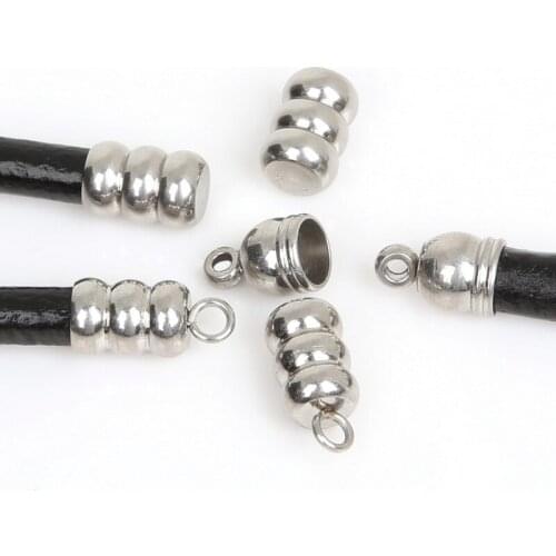 30pcs Stainless Steel Cords End Caps For Jewelry Making Necklace Bracelet DIY Connectors Clasp Jewelry Findings