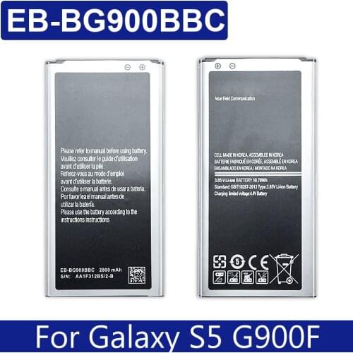 For Samsung S5 Battery For Galaxy S 5 SM G900 G900S G900I G900F G900H 2800mAh EB-BG900BBE Battery EB BG900BBE