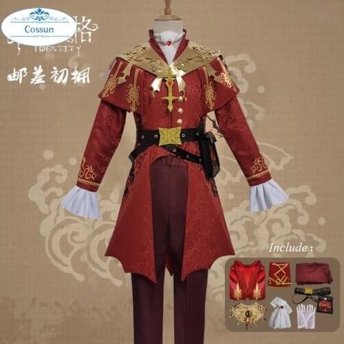 Anime! Identity V Victor Grantz Postman Gold Skin Gorgeous Uniform Cosplay Costume Halloween Carnival Party Outfit Men 2021 NEW