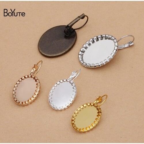 BoYuTe Custom Made (200 Pieces/Lot) Fit 18*25MM Oval Cabochon Blank Earring Base Settings Handmade Diy Jewelry Accessories