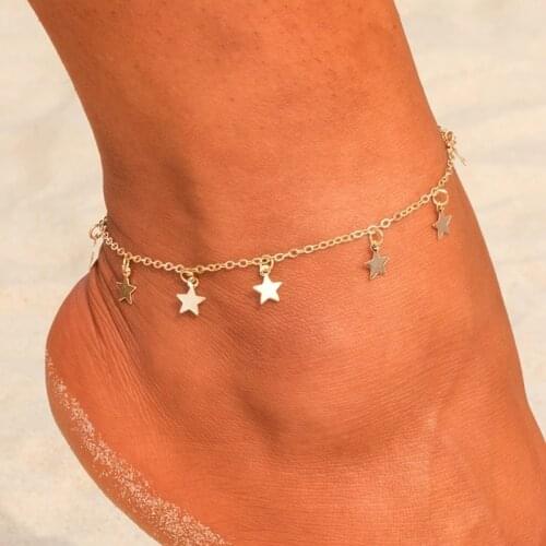 Bohemia Star Pendant Anklet Foot Chain Summer Yoga Beach Leg Bracelet Charm Barefoot Sandals Foot Chain Jewelry Gift