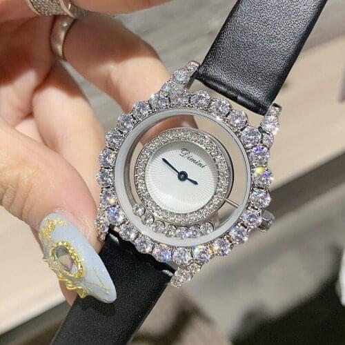 Super Luxury Women Dress Watches Women Stylish Roll Drill Crystal Rhinestones Quartz Wristwatch New Bracelet Ladies Watch Gift