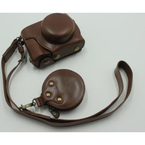 Camera Bag Case PU Leather Vintage Shoulder Strap Pouch Protection Carry Cover For Olympus PEN E-P7 EP7 14-42mm Lens
