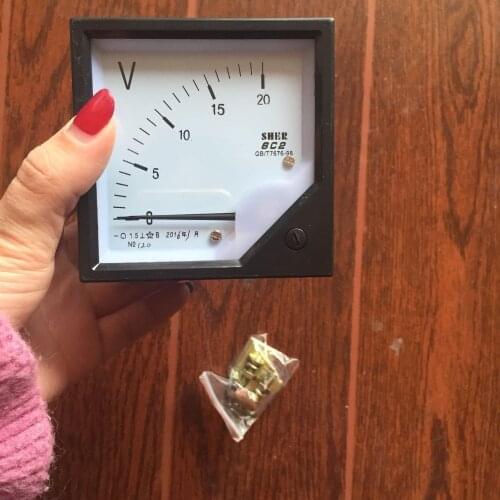 DC 0-20V Measuring Range Panel Mounting Voltmeter Voltage Meter 6C2 80mm x 80mm