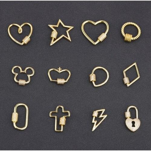 Juya DIY Decoration Pendant Carabiner Screw Clasps Accessories For Handmade Mesh Chains Punk Gothic Jewelry Making Supplies