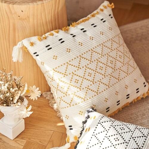 Tassels Decorative Cushion Cover 45x 45cm/30x50cm Sofa Pillow Case Cover Hand Woven Home Decoration for living Room Bed Sofa