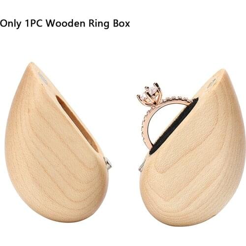 Display Magnetic Engagement Jewellery Storage Gift Heart Shape Packaging Anniversary Mini Proposal Wooden Ring Box Vintage