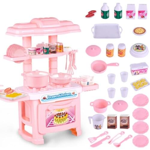 Kids Kitchen Toys Beauty Cooking Toy Play for Children Toys Pretend Play Toys Without Light Sound Effect Funny Play House