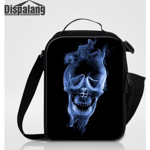 Dispalang Skull Print Insulated Lunch Bags For Children Custom Design Lunch Cooler Box Kids Food Meal Storage School Lunchbox