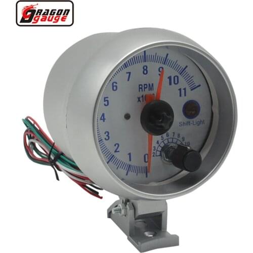 Dragon 3.75 Inch Auto Shift-Light Double Pointer Car Gasoline Engine Tachometer Gauge 11000 RPM Meter Free Shipping