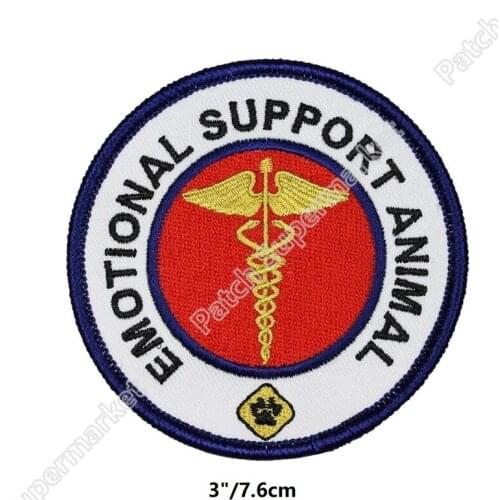 Emotional Support Animal Badge Patch Service Dog Medical Assistance Iron On Emblem Embroidery patches clothes pet accessories NC