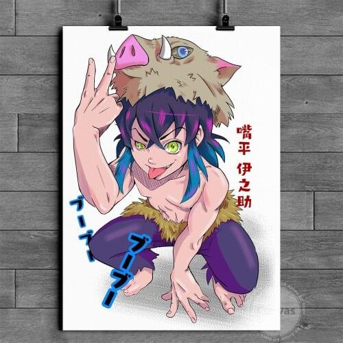 Anime Inosuke Demon Slayer Poster Pictures Home Manga Decoration Paintings Canvas HD Prints Wall Art Modular Living Room