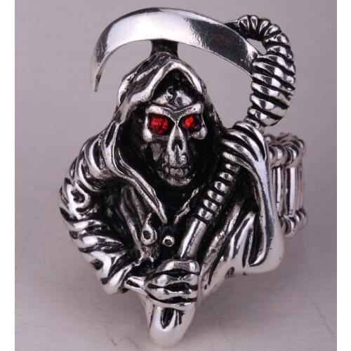 Skeleton skull ring stretch women biker jewelry halloween gift for women girls kids wholesale dropship