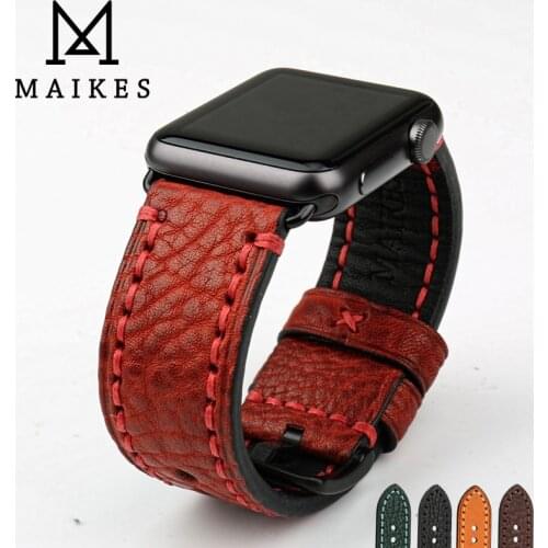 MAIKES Leather Watchband Apple Watch Accessories Watch Band 44mm 40mm For Apple Watch Strap 42mm 38mm iWatch Series 1 / 2 / 3 /4