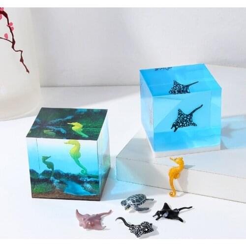 Seahorse Fish Model Resin Filled Model Epoxy Resin Mold 3D Miniature Landscape Accessories for Craft Diy Jewelry Making