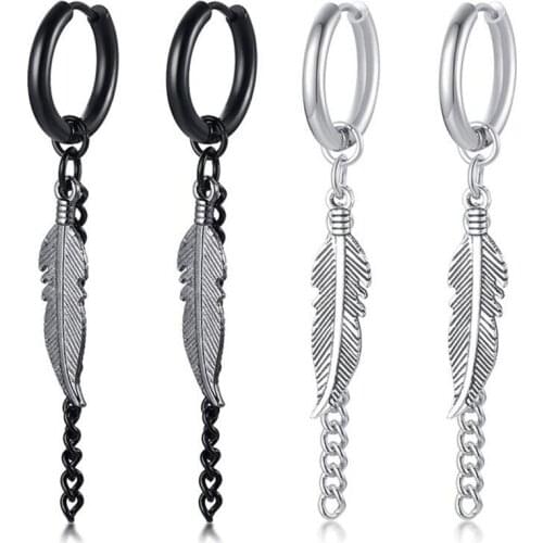 Fashion Long Pendant Earrings Fashion Creative Chain Feather Earrings Casual Party Jewelry Gifts
