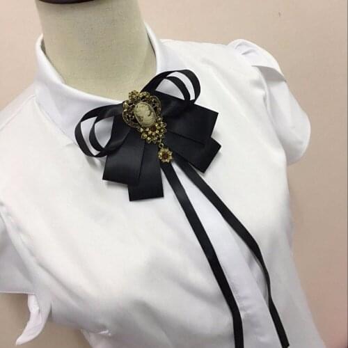 New free shipping 2017 new woman female male men Collar flower beautiful lady buckle knot bow tie collar shirt tassel Korean
