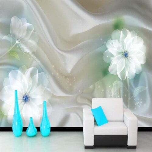 Beibehang Large custom charming flower silk fabric wallpaper living room hotel background modern home decoration pulp contrast