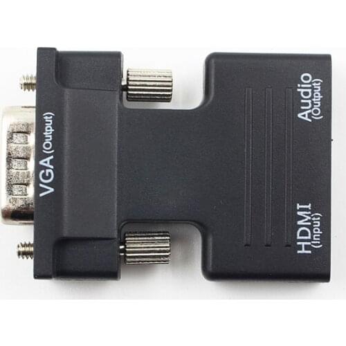 Kebidu HDMI female to VGA male converter with audio adapter cable, support 1080P signal output converter + audio cable L3FE