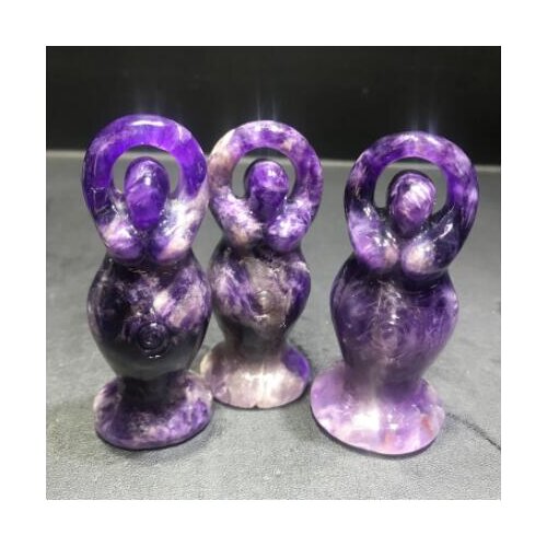 Natural hand carved dream amethyst goddess statue crystal figurines pendant crafts for gifts