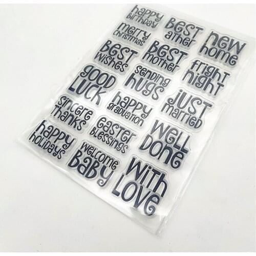 11x16CM Write Blessing Transparent Seal Clear Stamps Silicone Seal Roller Stamps DIY Scrapbook Album / Card Christmas Wedding