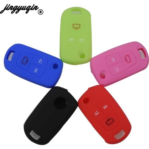 Jingyuqin Silicone 3 Buttons Remote Car Key Case Cover Fob For Opel Astra H Corsa D Vectra C Zafira Styling Procted