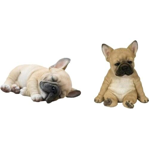 French Bulldog Sculpture Ornament Dog Statue Figurine Outdoor Garden Decor Gift