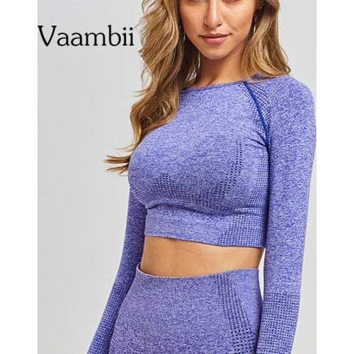 Seamless Crop Top Gym Long Sleeve Womens Tops Fitness And Running Woman Sportswear Sports Shirt Workout Shirts For Women