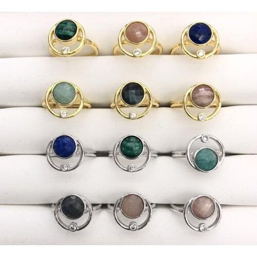 Worth Buying!Mixed Lapis,Sun Stone,Amazonite,Labradorit Gem Ring,Natural Malachite Gem stone Ring,Jewelry Finger Ring,5pcs/lot