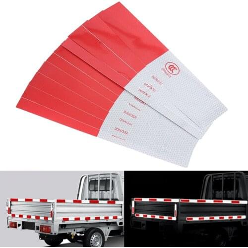 10Pcs 30*4.5cm Car Truck Reflective Safety Tape Warning Night Light Waterproof Trailer Reflector Sticker