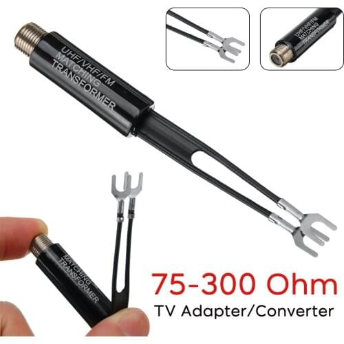 UHF VHF FM 75-300 Ohm TV Antenna Adapter Matching Transformer Coaxial Cable Television Coaxial Cables