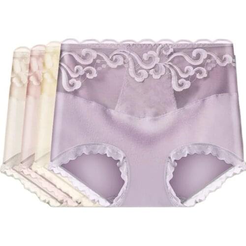 High Waist 3Pcs/Set Sexy Lace Women Panties Cotton Body Shaper Underwear Seamless Girls Briefs Breathable Ladies Lingerie