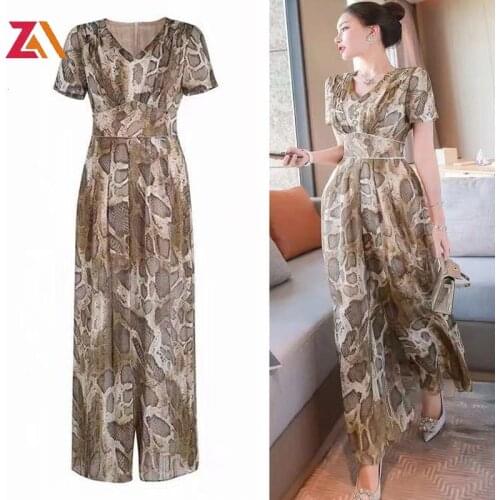 ZALady Designer Sexy Streewear Leopard Print Jumpsuit Traf Summer Basic Zevity Elegant Fashion Korean Women Combinaison femme