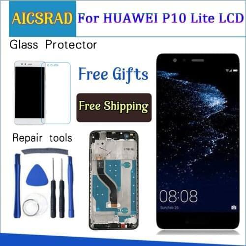 LCD For HUAWEI P10 Lite Display Touch Screen Digitizer For Huawei P10 Lite LCD Screen with Frame P10lite Display NEW 5.2" IPS
