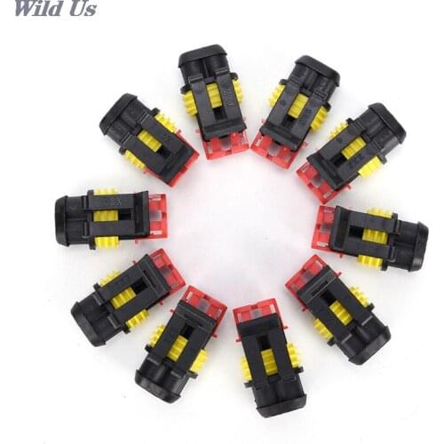 10 Kits/lot 2 Pin Way Sealed Waterproof Electrical Wire Connector Plug Car Auto Sets SHIDWJ 85g