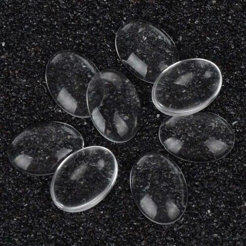 20pcs/lot 18x25mm Oval Shape Clear Glass Cabochons For Making Fashion DIY Jewelry