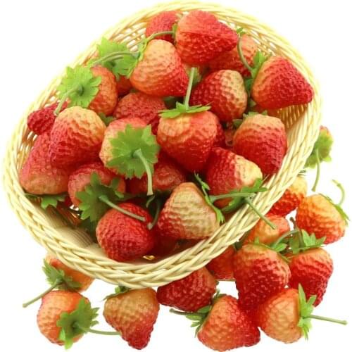 Gresorth 30pcs Artificial Plastic Strawberry Decoration Fake Fruit Lifelike Realistic Play Food Toy