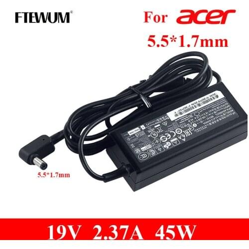 5.5*1.7 mm 45W 19V 2.37A Laptop Adapter Charger For Acer Aspire 3 A314-31 A515-51-3509 E5-573-516D Series Notebook Power Supply