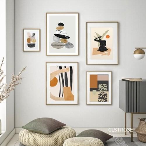 Nordic Modern Style Abstract Geometric Figure Artistic Color Posters Art Canvas Pictures For Living Room Bedroom Decor Unframed
