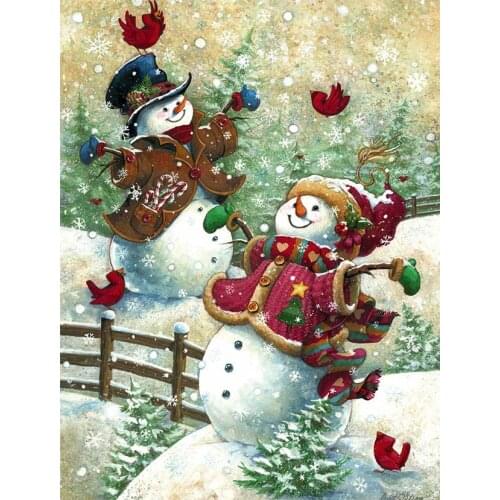 Diamond Embroidery Snowman Full Kit Sale 5D DIY Full Square Diamond Painting Rhinestones Christmas Decorations Mosaic Painting
