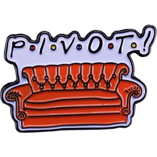 Copper Enamel Brooch Pivot Sofa Shape Design Pins Cute Badge Trinket Forever Friends We Never Forget Each Other Brooches Jewel