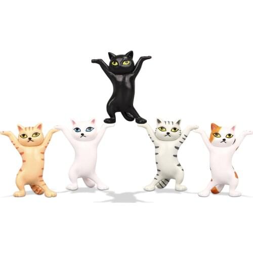Cat pen holder black cat without coffin bracket Kids Funny Cat Pen Holder Kids Adult Doll Toy Gift Weightlifting Cat Pen holders